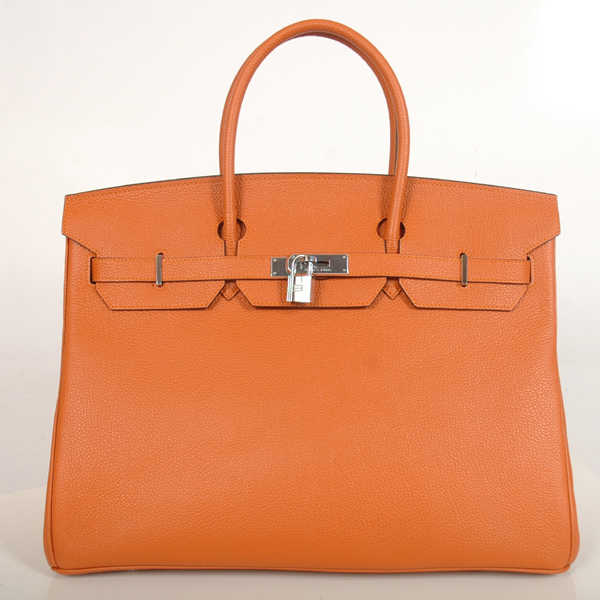 H40BJOS Hermes Birkin in pelle togo togo 40cm a Orange con Silv